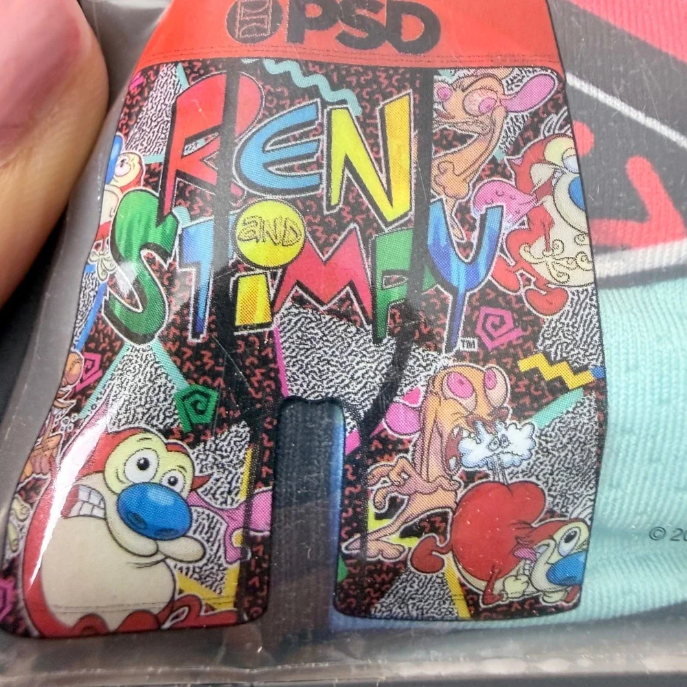 PSD Men Ren & Stimpy Core Standard Boxer Briefs Large 7 Inch Inseam‎ Multicolor